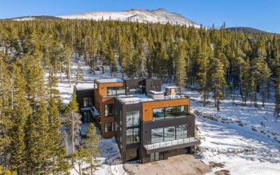 Aerial view of Breckenridge Estate mountain top residence