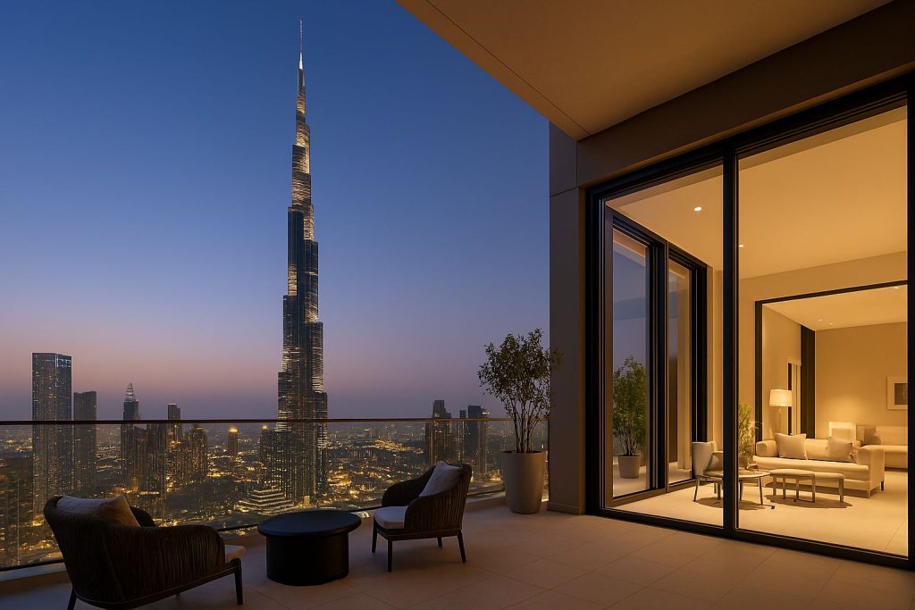 Burj Khalifa views from a luxury home (illustrative)