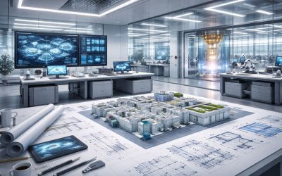 Hyperrealistic architectural lab rendering