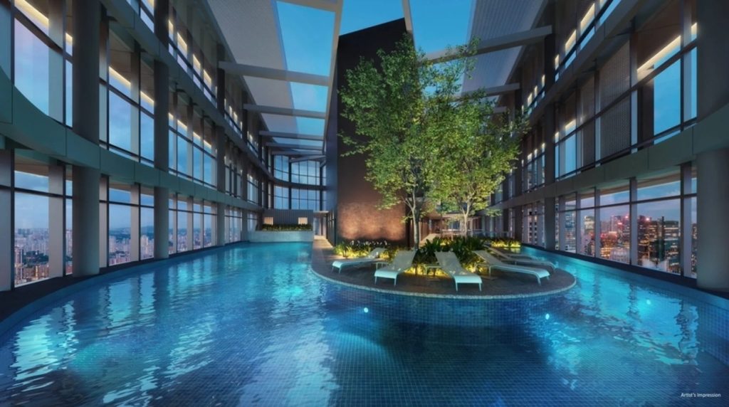 Roof garden facility for Newport Residences, Singapore