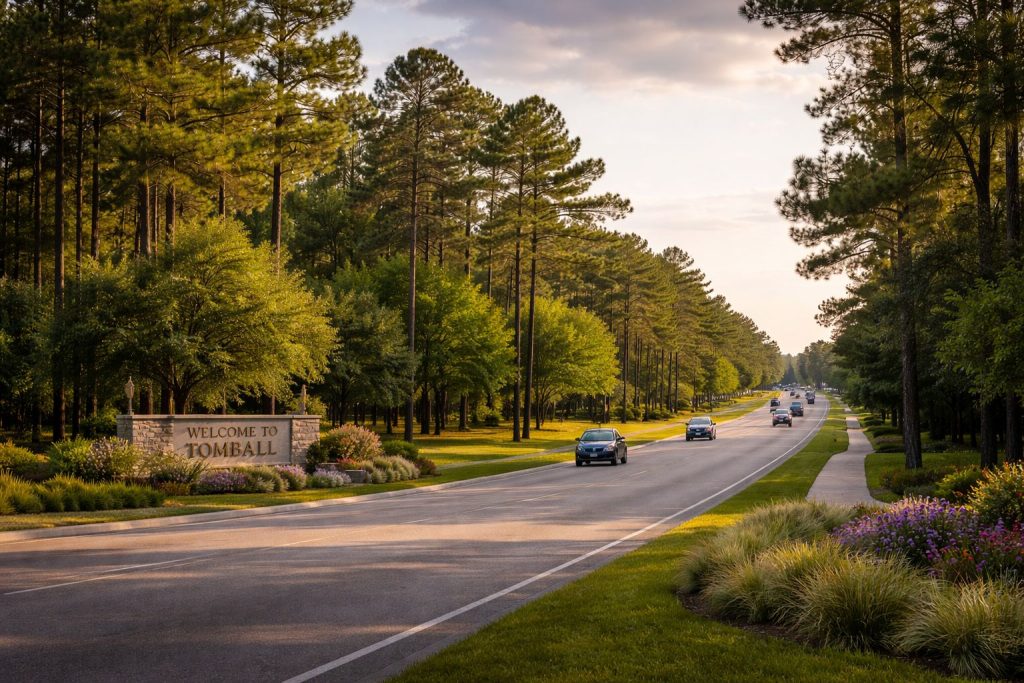 Illustrative photo of the suburban landscape near Tomball, Texas, where Alta Timberline will be developed.