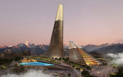 SOM Alatau Iconic Complex towers inspired by the Trans-Ili Alatau mountains