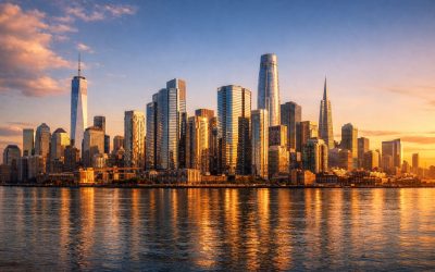 Skyline of a USA city